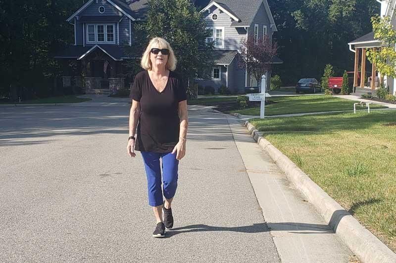 Cheryl Wilson taking a walk